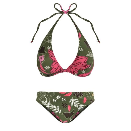 Buffalo Damen Lineltex koTex Triangelbikini-Set Bugel-BH 42006 Grn Print 36C