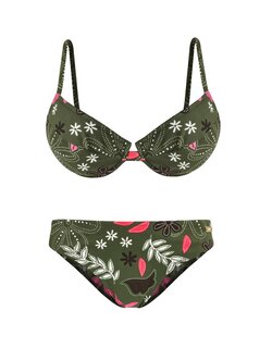 Buffalo Damen Push Up Bikini-Set 42006 Grn print 38B