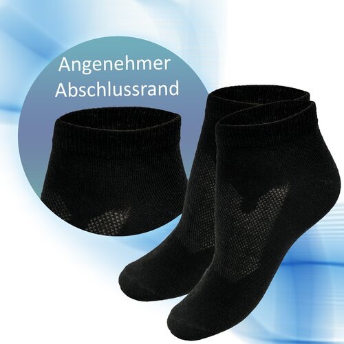 Myfssling Sneaker Socken fr Damen & Herren 10 Paar Schwarz 36-41