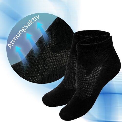 Myfssling Sneaker Socken fr Damen & Herren 10 Paar Schwarz 36-41