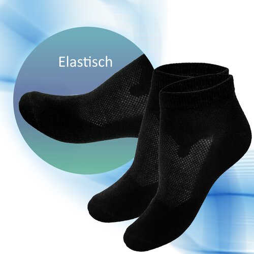 Myfssling Sneaker Socken fr Damen & Herren 10 Paar Schwarz 36-41